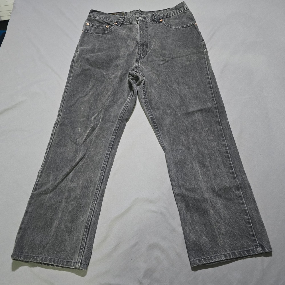 Vintage Levis 505 Regular Straight Jeans Mens 34x30 (fit 32x25) Faded Black 90's